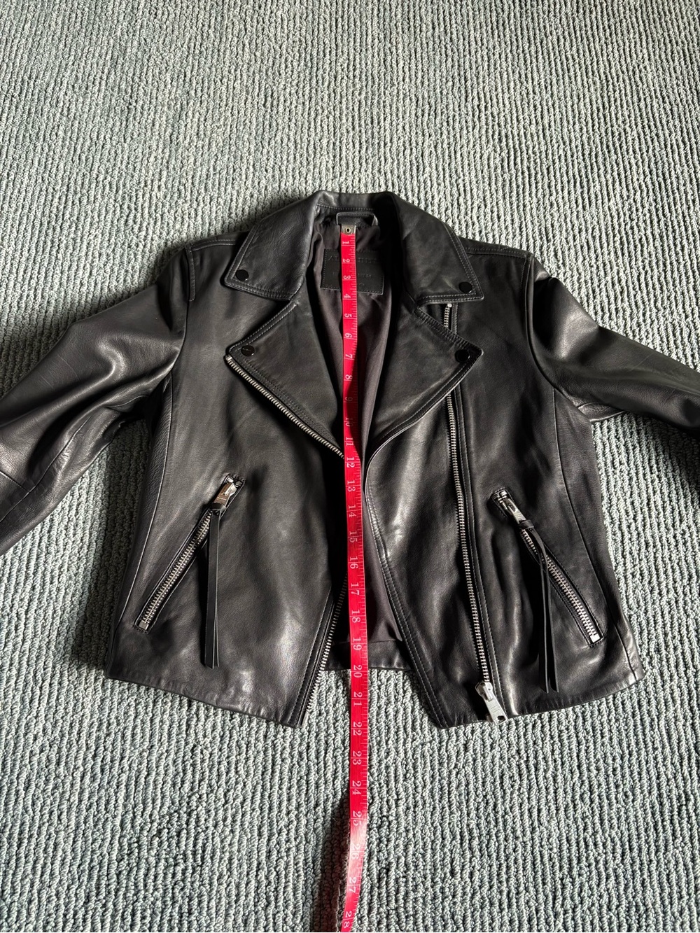 ALL SAINTS Dalby leather jacket 4 - Picture 14 of 15